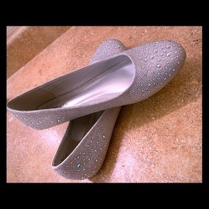 Hot Cakes Orleans Silver Rhinestone Ballet Flats